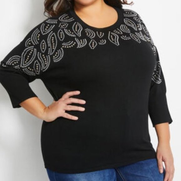 Ashley Stewart Sweaters - ASHLEY STEWART STUDDED DOLMAN SLEEVE SWEATER 22/24